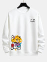 Graffiti Bear Print Relax Fit Sweatshirt