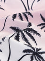 Palm Trees Print Linen Look Cotton Button Up Shirt