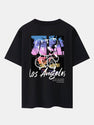 \Los Angeles Illustration Bear Print Drop Shoulder Oversize T-Shirt