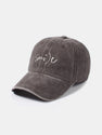 Smile Letter Casual Washed Cotton Baseball Cap