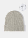 Warm Fleece Lined Knit Beanie Hat Cuffed Cap