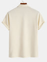 Stripe Jacquard Zip Up Polo