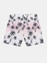 Palm Trees Print Linen Look Cotton Button Up Shirt