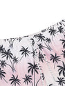 Palm Trees Print Linen Look Cotton Button Up Shirt