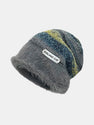 Stripe Color Block Warm Knit Beanie Hat