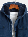 Fleece Lined Corduroy Hooded Overshirt