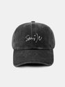 Smile Letter Casual Washed Cotton Baseball Cap
