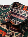 Floral Geometric Patchwork Print Cotton Shirt