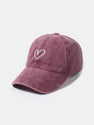 Simple Love Pattern Casual Washed Cotton Baseball Cap