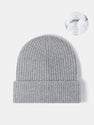 Warm Fleece Lined Knit Beanie Hat Cuffed Cap