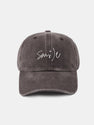 Smile Letter Casual Washed Cotton Baseball Cap
