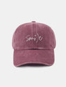 Smile Letter Casual Washed Cotton Baseball Cap