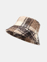 Vintage Teddy Check Warm Bucket Hat