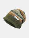 Stripe Color Block Warm Knit Beanie Hat
