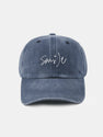 Smile Letter Casual Washed Cotton Baseball Cap