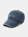 Smile Letter Casual Washed Cotton Baseball Cap