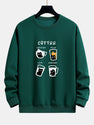 Coffee Cat Print Relax Fit