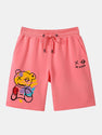 Graffiti Bear Print Man Mid Length Shorts