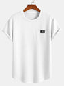 Short Sleeve Waffle Arc Hem T-Shirt & Jogger Pants