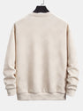 Relax Fit Geometric Striped Sweatshirt & Drawstring Corduroy Cargo Jogger Pants