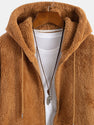 Basic Teddy Zip Up Hooded Coat