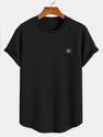 Short Sleeve Waffle Arc Hem T-Shirt & Jogger Pants