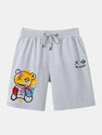 Graffiti Bear Print Man Mid Length Shorts