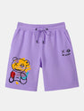 Graffiti Bear Print Man Mid Length Shorts